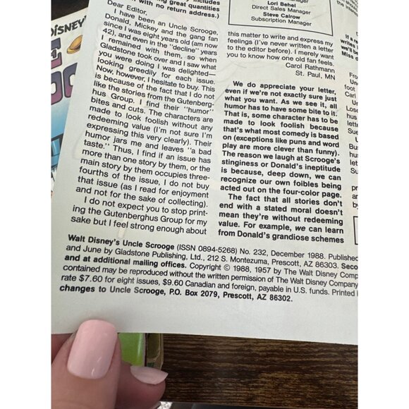 Gladstone Walt Disneys Uncle Scrooge Comic #232 Vintage December 1988 Collection - Picture 4 of 5